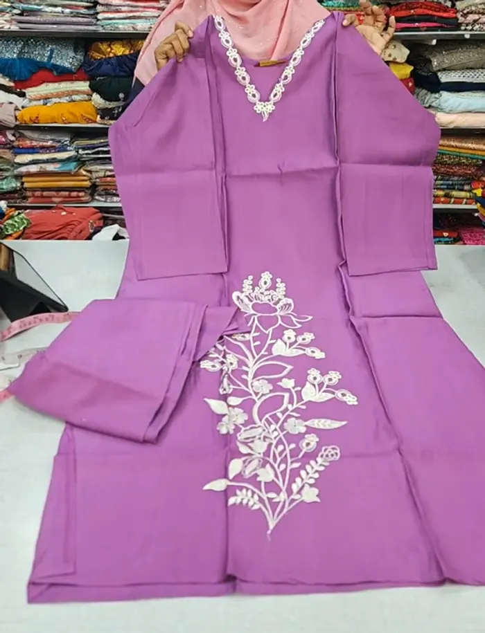 Heavy Vatican Fully Embroidery Top with Plazzo Bottom  | TS3147